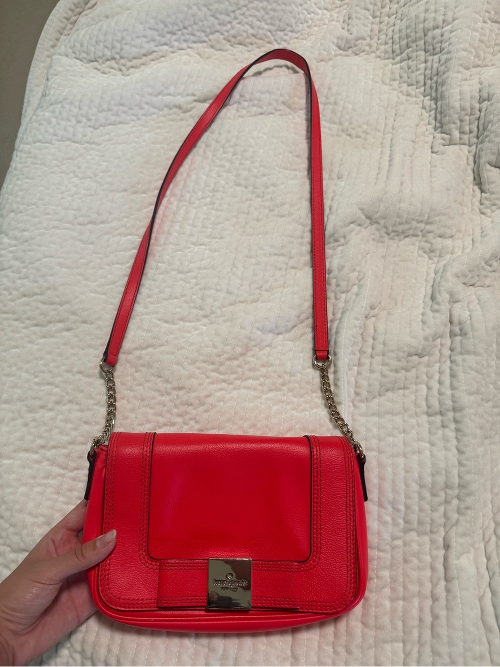 Kate Spade Red Leather Primrose Hill Crossbody Bag